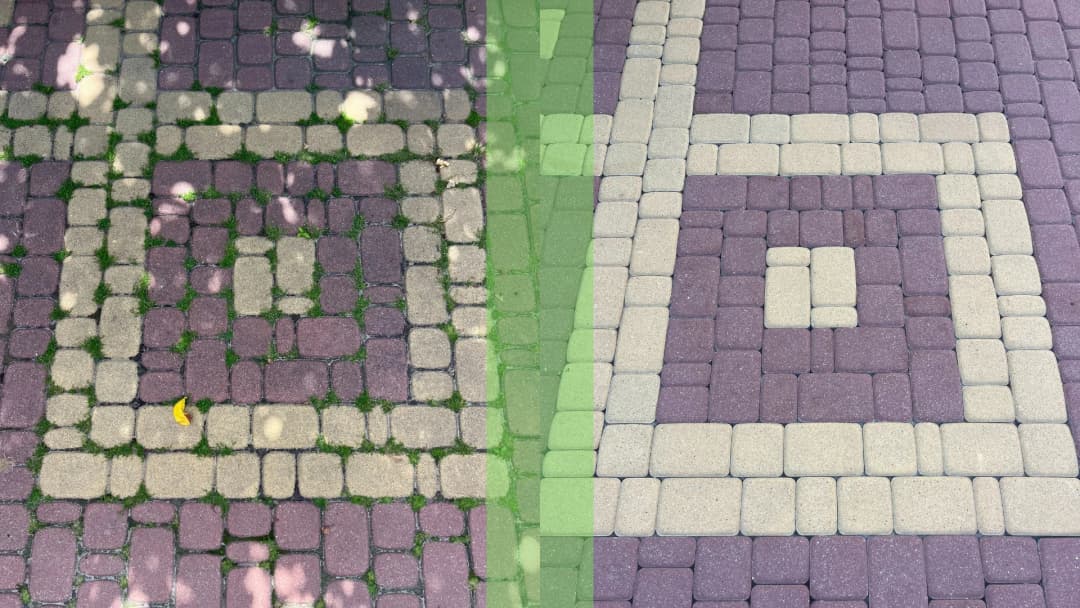 Czyszczenie kostki brukowej – efekt